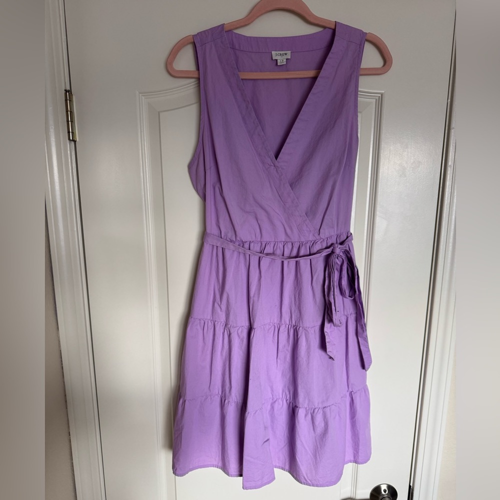 J. Crew Purple Sleeveless Midi Dress with POCKETS
